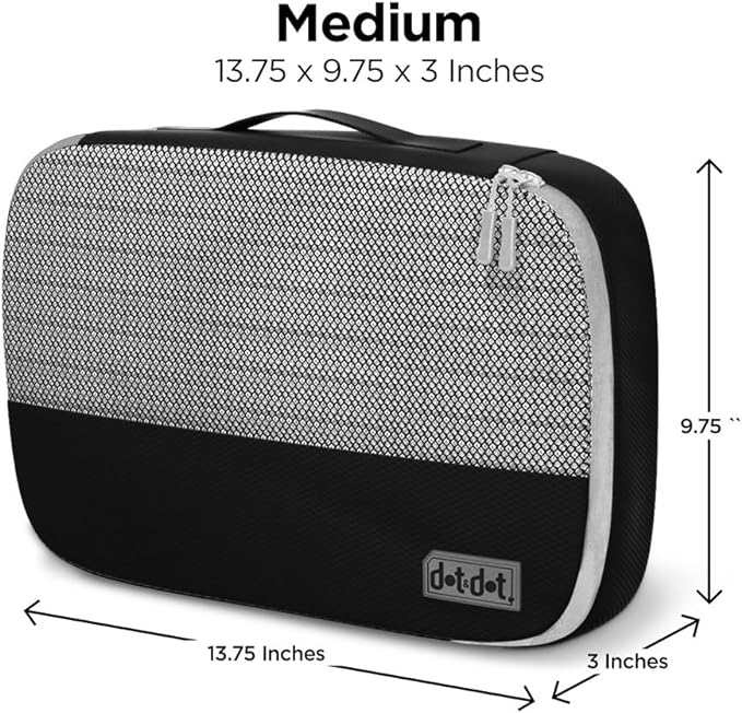 Dot&Dot Medium Packing Cubes - 4 Pcs Suitcase Organizer Set - Carry On Travel Cubes