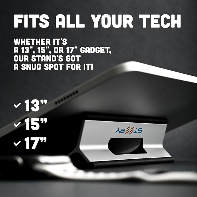 Steepy Portable Laptop Riser - 3 Height Adjustable Stand for Desk