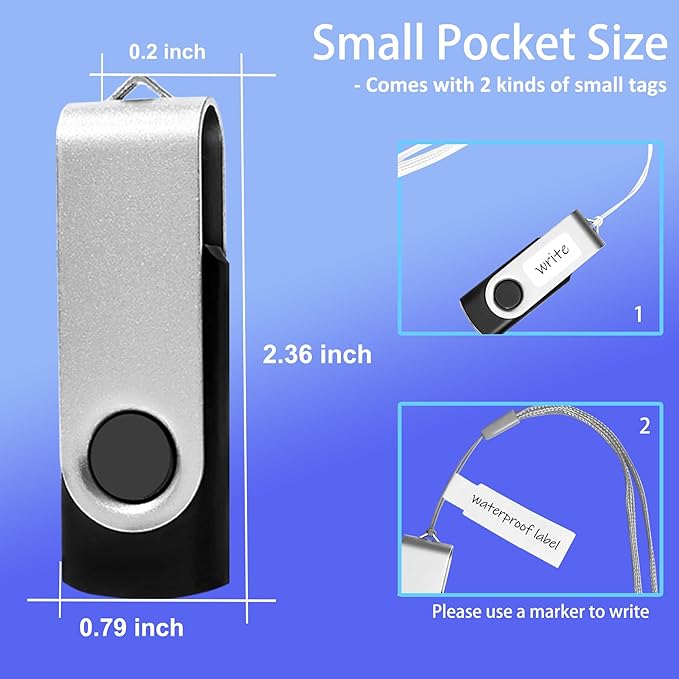 Thumb Drive 2GB USB Flash Drives 20 Pack 2 GB USB 2.0 Jump Drives Multipack Flash Memory Stick Zip Drive Pendrive 20Pack with 20PCS Lanyards Label (Green Sliver 2Gig)