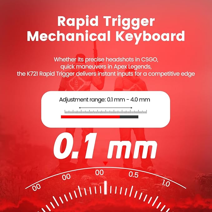 Redragon K721 Rapid Trigger Mechanical Keyboard, 8K Hz Gasket Mounted RGB 75％ Wired Gaming Keyboard with Volume Knob, Support Web & Client Driver, Magnetic Switch Fast Adjustable Actuation for PC MAC