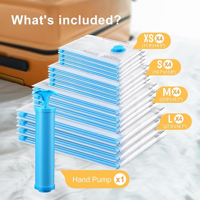 Vacuum Bags for Travel, Space Saver Vacuum Storage Combo (16 Pack)