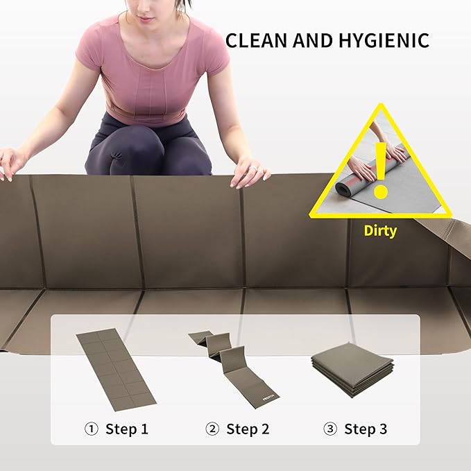 PROIRON Foldable Yoga Mat 0.24"/0.16" for Home Workout & Travel, Non Slip Travel Yoga Mats with Carry Bag, Packable Yoga Mat for Home Gym, Pilates, Fitness,Stretching