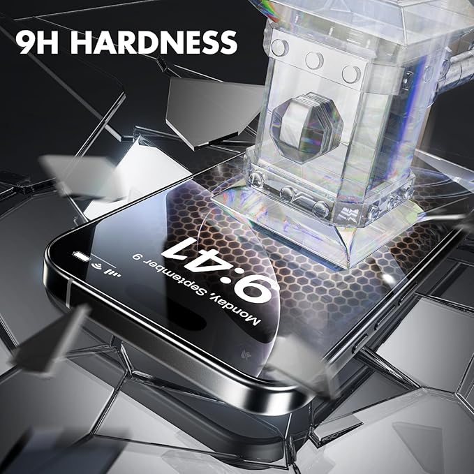 UNBREAKcable 3-Pack Screen Protector for iPhone 16 Pro Max, Double Shatterproof Tempered Glass [Easy Installation Frame] [9H Hardness] [99.99% HD Clear] [Case Friendly] for iPhone 6.9 inch