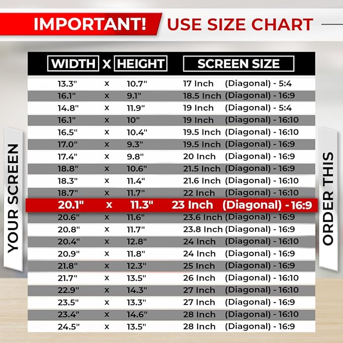 23 Inch 16:9 Computer Privacy Screen Filter for Monitor - Privacy Shield and Anti-Glare Protector