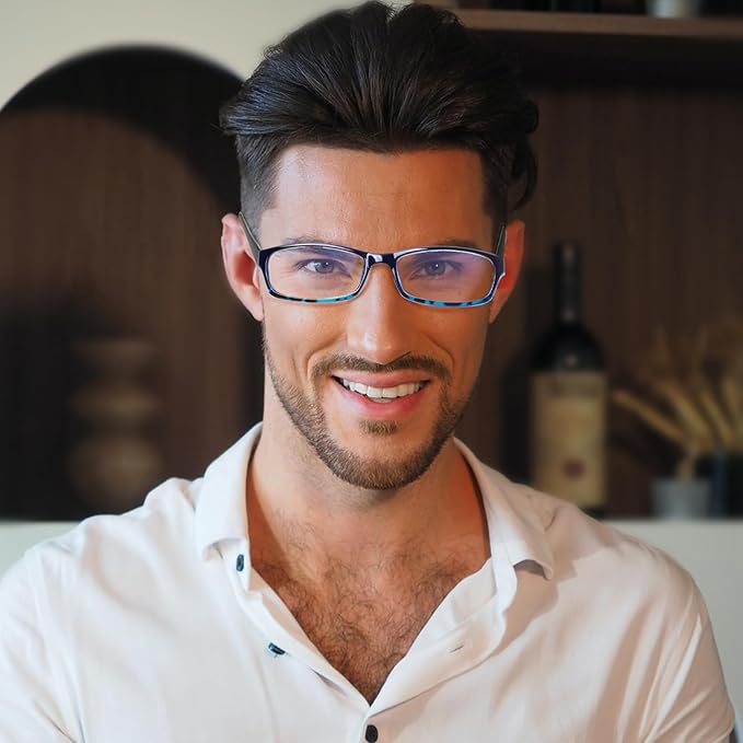 Henotin 5-Pack Reading Glasses Blue Light Blocking Anti Eyestrain Computer Reading Glasses for Women and Men Readers (Mix Color-C2, 2.75, Diopters)