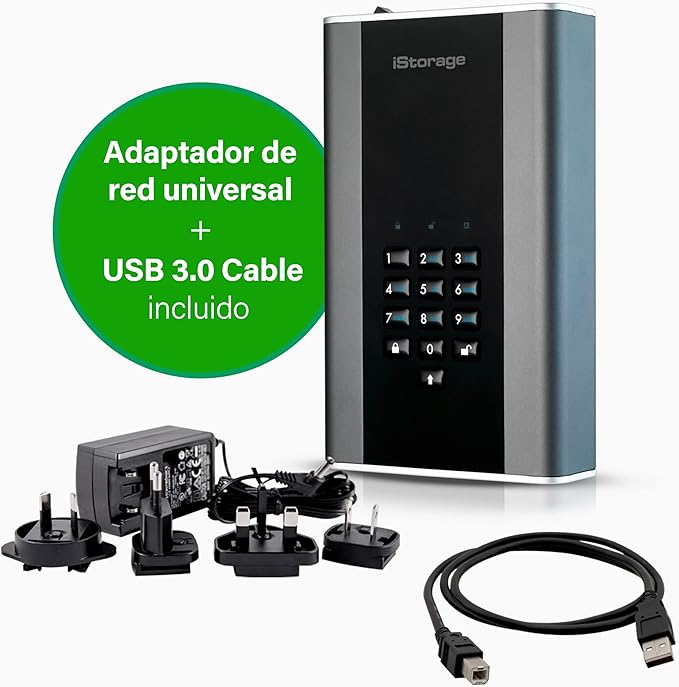 iStorage diskAshur DT2 256-bit 14TB | FIPS Level 3 Certified | Secure encrypted Desktop Hard Drive | Password Protected