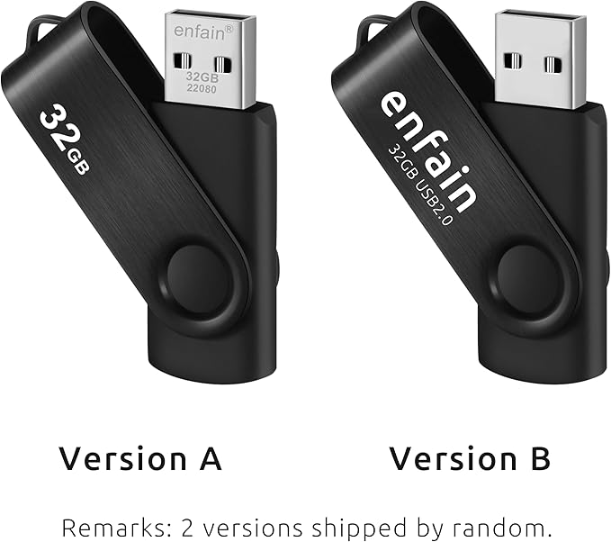 Enfain's Sleek 10-Pack of 512MB USB 2.0 Flash Drives: Ideal for Saving and Effortlessly Sharing Document Files (All Black, Shareable Design)