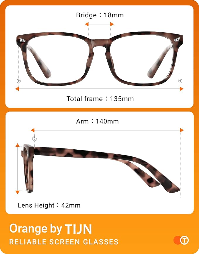 TIJN Blue Light Blocking Glasses for Women Men Clear Frame Square Nerd Eyeglasses Anti Blue Ray Computer Screen Glasses