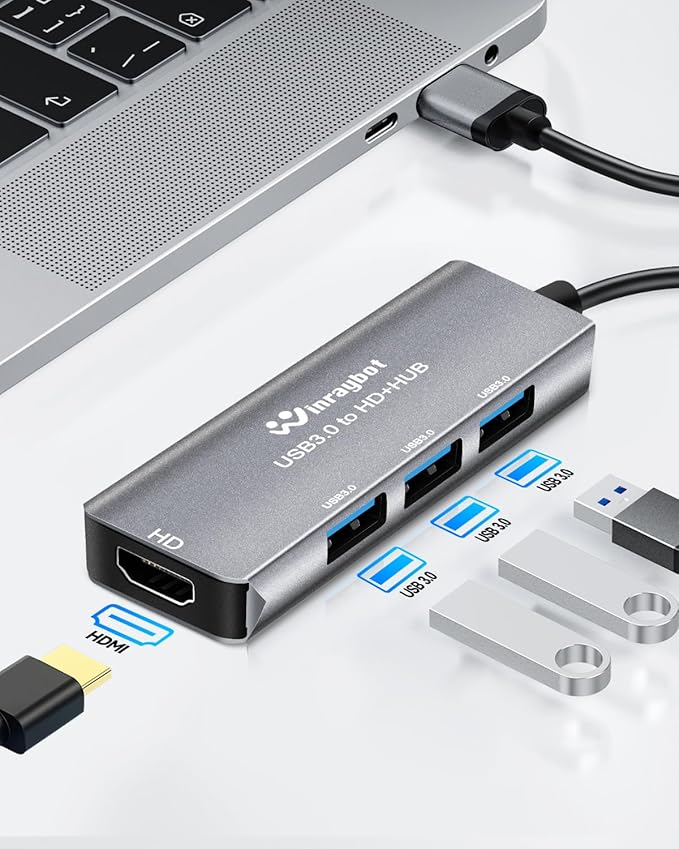 USB to hdmi Adapter for Monitor,USB HUB with HDMI USB HDMI HUB.hdmi to USB Adapter(USB3.0 to HDMI with 3*USB3.0)