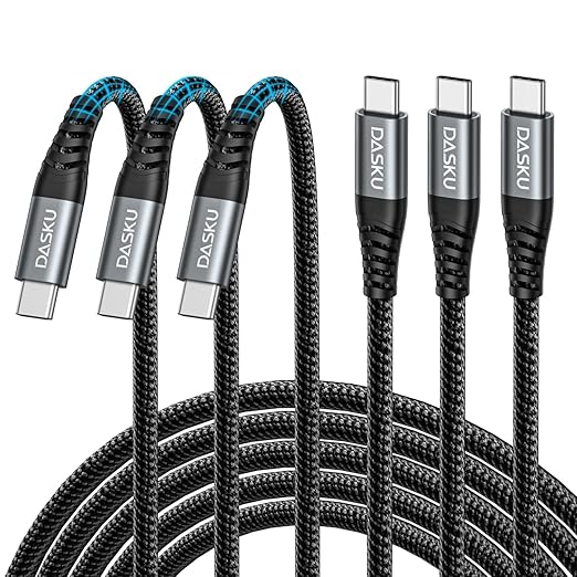 Dasku USB C to USB C Charging Cable 6ft 60W, Type C to Type C Fast Charger Cord,for iPhone 17/16/15, Pro/Plus/ProMax,for MacBook Pro/Air,for iPad Air 4/5,Mini 6/Pro12.9/11in