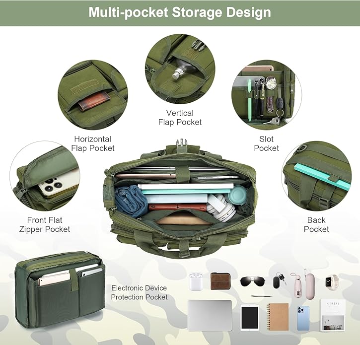 Stypos Tactical Messenger Bag Briefcase for Man Military Laptop Bag 14 Inch/15.6 Inch /17.3 Inch Messenger Shoulder Work Bag