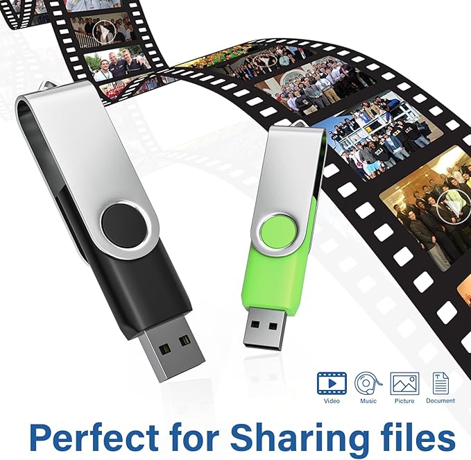 Flash Drives 2GB 10 Pack, USB 2.0 Thumb Drives with Keychains Memory Stick USB Drive Pendrive for PC Laptop Computer (Mixcolors)