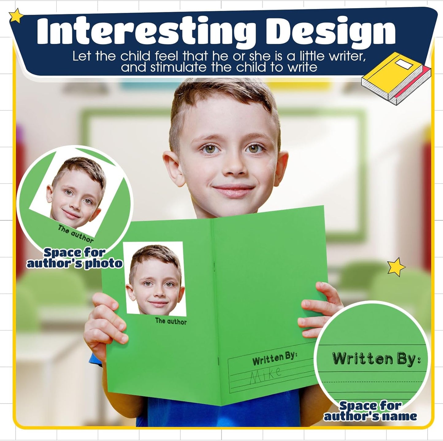 Henoyso 12 Pcs Primary Composition Notebook K-2 9 3/4 x 7 1/2 Inch Primary Journal, Back to School Supplies, Bulk Blank Writing Book for Kid to Write Draw Journal 60 Page Notebooks (Fresh Color)