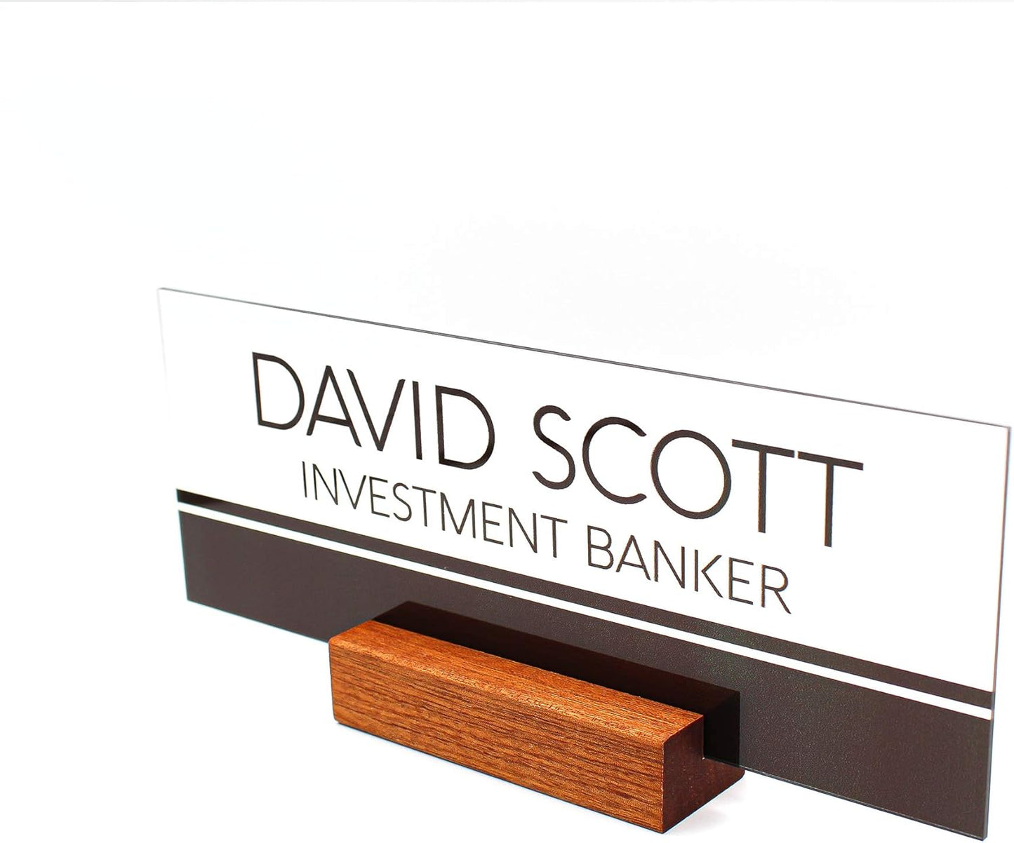 Inspirational Custom Desk Sign for Home Decor, Personalized Gifts 3x8 Inch Clear Acrylic with Wood Stand, Elegant Office Decor for Women and Men - Perfect for Office Desk - ARTSWAVE