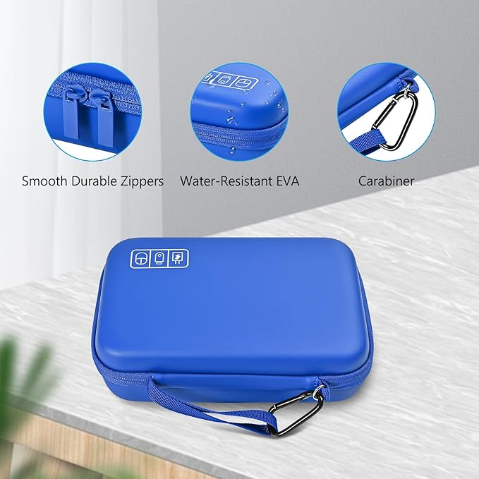 ProCase Hard Travel Electronic Organizer Case for MacBook Power Adapter Chargers Cables Power Bank Apple Magic Mouse Apple Pencil USB Flash Disk SD Card Small Portable Accessories Bag