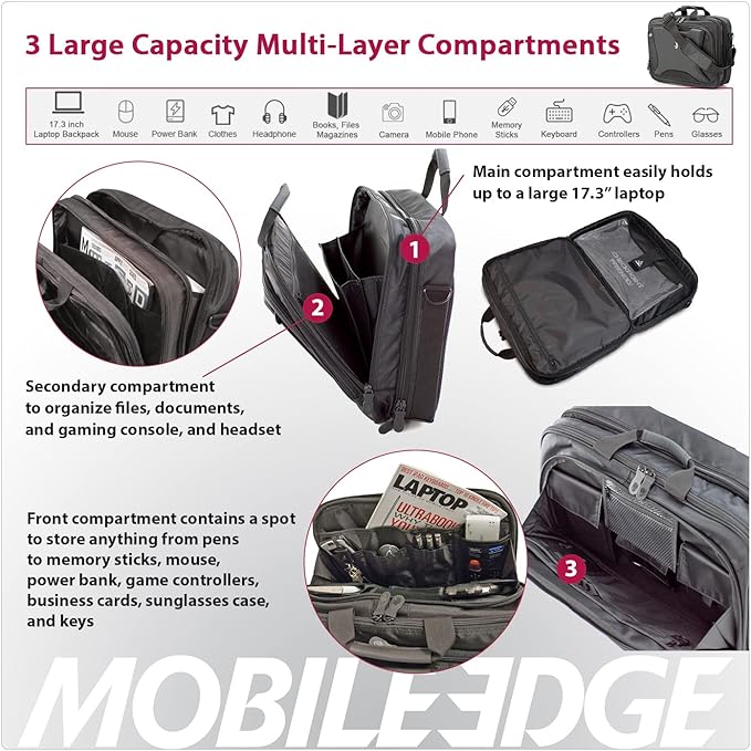 Mobile Edge Orion 2.0 Messenger Bag, Specifically Designed for Alienware Gaming Laptops 17" - Checkpoint Friendly, ME-AWMC2.0