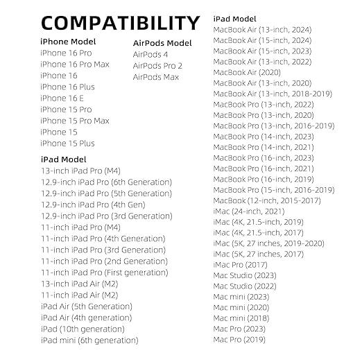 USB A to USB C Car play Data Cable for MacBook, iPhone 16E 17 Air 16 15,16 15 Plus,16 15 Pro Max Charger Charging Cord,iPad 10th Gen,iPad Air 5th/4th Gen,Mini 6th Gen,iPad Pro 12.9 USB Type C White