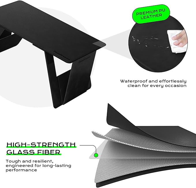 Foldable Laptop Desk Bed Computer Desk, FansDreams Pi Foldable and Portable Lap Desk, Portable Folding Lap Table, Standing Lightweight Travel Laptop Table for Study and Work (Black, Standard)