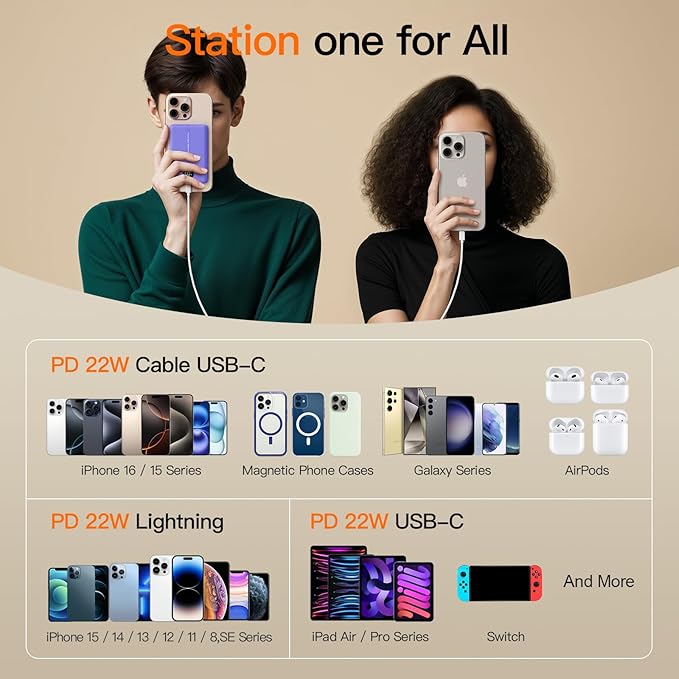 Magnetic Portable Charger, 16800mAh Wireless Power Bank, with 20W USB-C Fast Charging and LED Digital Display Magnetic Battery Pack, Compatible with iPhone 16/15/14/13/12 Full Series (2025)