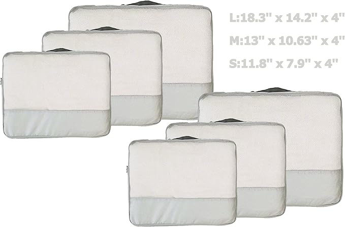 DoubleTrip Packing Cubes for Suitcases Carry on Luggage Organizer 6 Set Travel Accessories Lightweight Storage Bag Space Saver Clothes Pouch Large