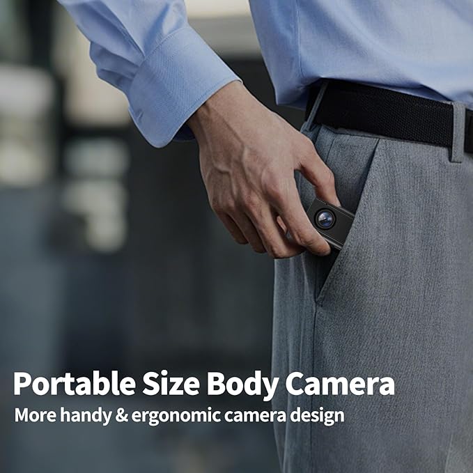 Mini Body Camera 64GB, 4K 30FPS Action POV Camcorder, Wearable Body Worn Cam with Audio and Video Recording, Hands Free Sports Camera with Magnetic Back Clip for Traveling Vlogging Cycling