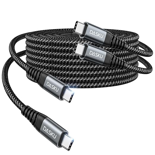 Dasku iPhone 17 USB C to USB C Fast Charging, 60W(3.1A) 2 Pack 3FT Charging Cord Type C Charger Cable for iPhone 17/16/15/15 Plus/15 Pro Max, MacBook Pro, iPad Pro Air, Samsung S24/S24 Ultra/S23