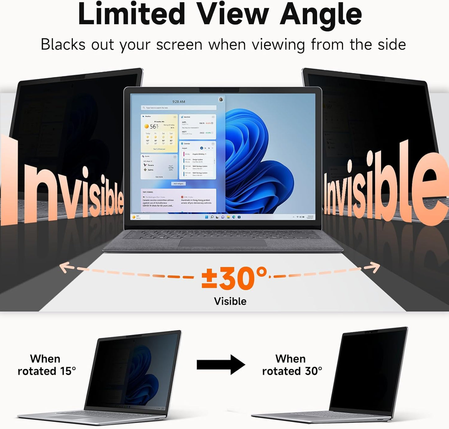 Upgrade Privacy Screen for Surface Pro 7 Plus/7/6/5/4/3 12.3 inch, Fully Removable Anti Glare Blue Light Filter, Anti-Spy Screen Protector for Microsoft Surface Pro 7+, Pro 7, Pro 6, Pro 5, Pro 4/3