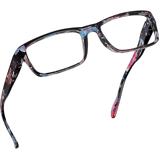 Readerest 3.5 Blue Light Reading Glasses - Lightweight Computer Glasses - Eye Strain, UV Glare Protection (Floral)