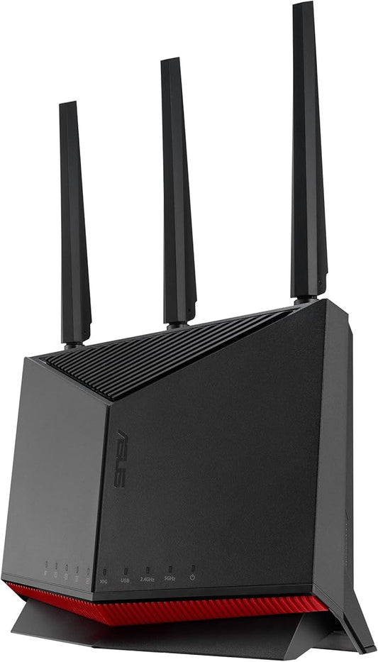ASUS RT-BE86U BE6800 Dual-Band WiFi 7 Router, Supports 4096-QAM, MLO, AI WAN Detection, AiMesh, Subscription-Free Network Security, and Comprehensive VPN Features, Guest Network Pro, Gaming