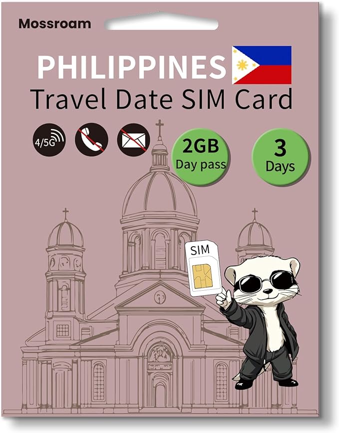 3-in-1 SIM Card for The Philippines– Prepaid Data Plans | 2GB Daily Data,3 Days | Unlimited 4/5G Speed Internet