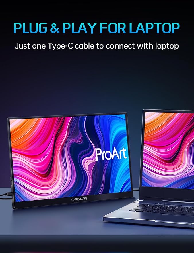 17.3" Portable Monitor 4K, 500 Nits 3840 * 2160p 100% Adobe RGB Travel Monitor with Bulit-in Kickstand & Speakers, Portable Computer Monitor, External Monitors for Laptop PC Xbox Switch PS4/5