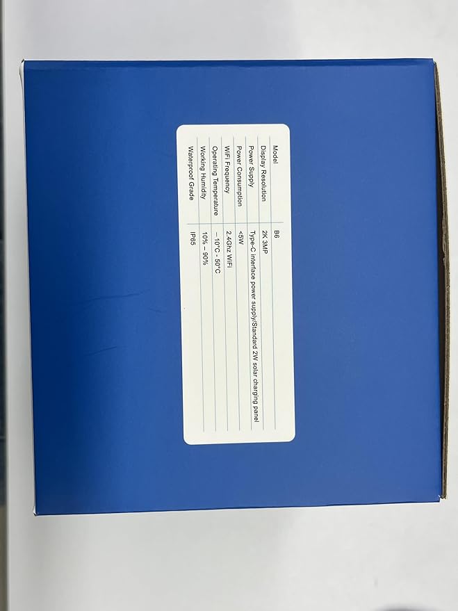 2K Cameras for Home Security-2.4G WiFi Outdoor Camera Wireless Solar/Battery Powered, 360° Viewing, Human Detection, Color Night Vision, Cloud/SD Storage B6 (B6-Black-1pack-2.4G)