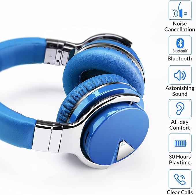 Million Sold 10 Years Classic E7 Active Noise Cancelling Headphones with Upgraded Noise Cancellation, Bluetooth Headphones Wireless with HD Sound Vivid Deep Bass, for Home Office Travel Birthday Gift