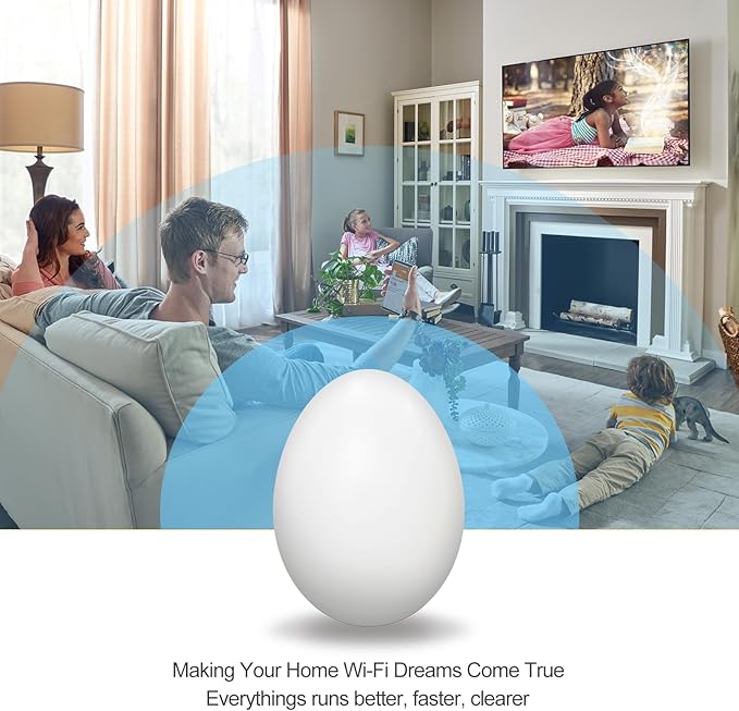 WiFi Egg,Extenders Signal Booster for Home，Up to 1200Mbps Dual Band Repeater，Covers Up to Least 3440 Sq. ft and 30 Devices WiFi Range Extender