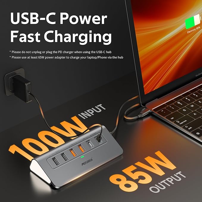 USB C Hub Ethernet,10-in-1 USB C Docking Station with 4K@6Hz HDMI,1Gbps Ethernet, PD 100W,Type C & 2 USB A 3.2 10Gbps, 2 USB A 2.0, SD/TF, Aluminum USB Hub for Laptop,PC, iPhone 16/15,Mac
