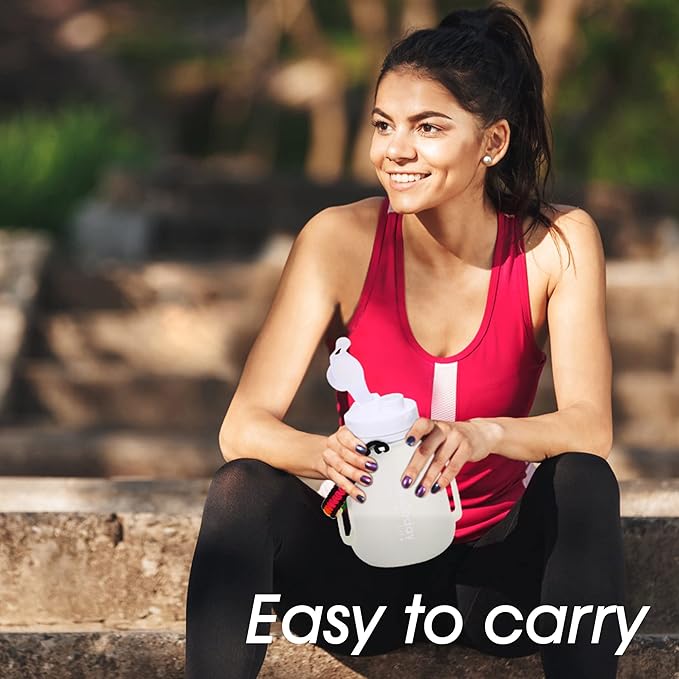 TakeToday Motivational Collapsible Water Bottle with Straw and Paracord Handle 1.2L 40 OZ Reusable Silicone Sports Water Jug with Time Marker Leakproof Large Water Bottles for Yoga Outdoors