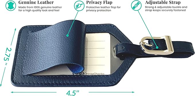 Personalized Monogrammed Navy Leather RFID Passport Wallet and 2 Luggage Tags