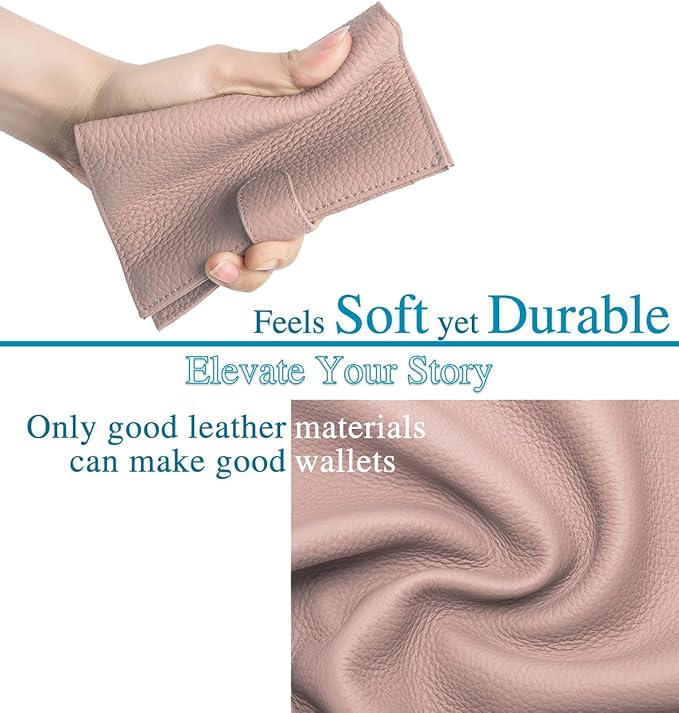 Leather Passport Holder for Travel Women – RFID Blocking Passport Wallet for Women with 1 Passport Slot & 3 Card Slots, Coin Pocket, SIM Card Slot – Slim Travel Organizer Gift (Pink)