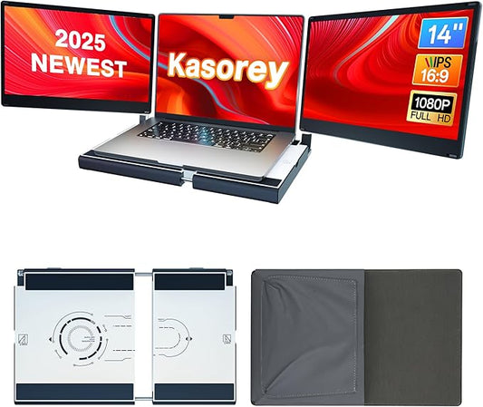 2025 New Upgraded Laptop Screen Extender Portable Monitor,1080P FHD IPS Screen,Monitor Extender for Laptop,Fit for 13-17" Laptops, Plug & Play Compatiable with Wins/Mac/Android/Switch (Detachable 14")