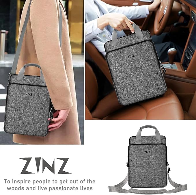 ZINZ Slim & Expandable Case 12.9 13 inch Travel Laptop Shoulder Bag for MacBook Air 13" M3/M2/M1, MacBook Pro 13" M2/M1, iPad Pro 12.9"/13"/11", iPad Air 13",L01G06
