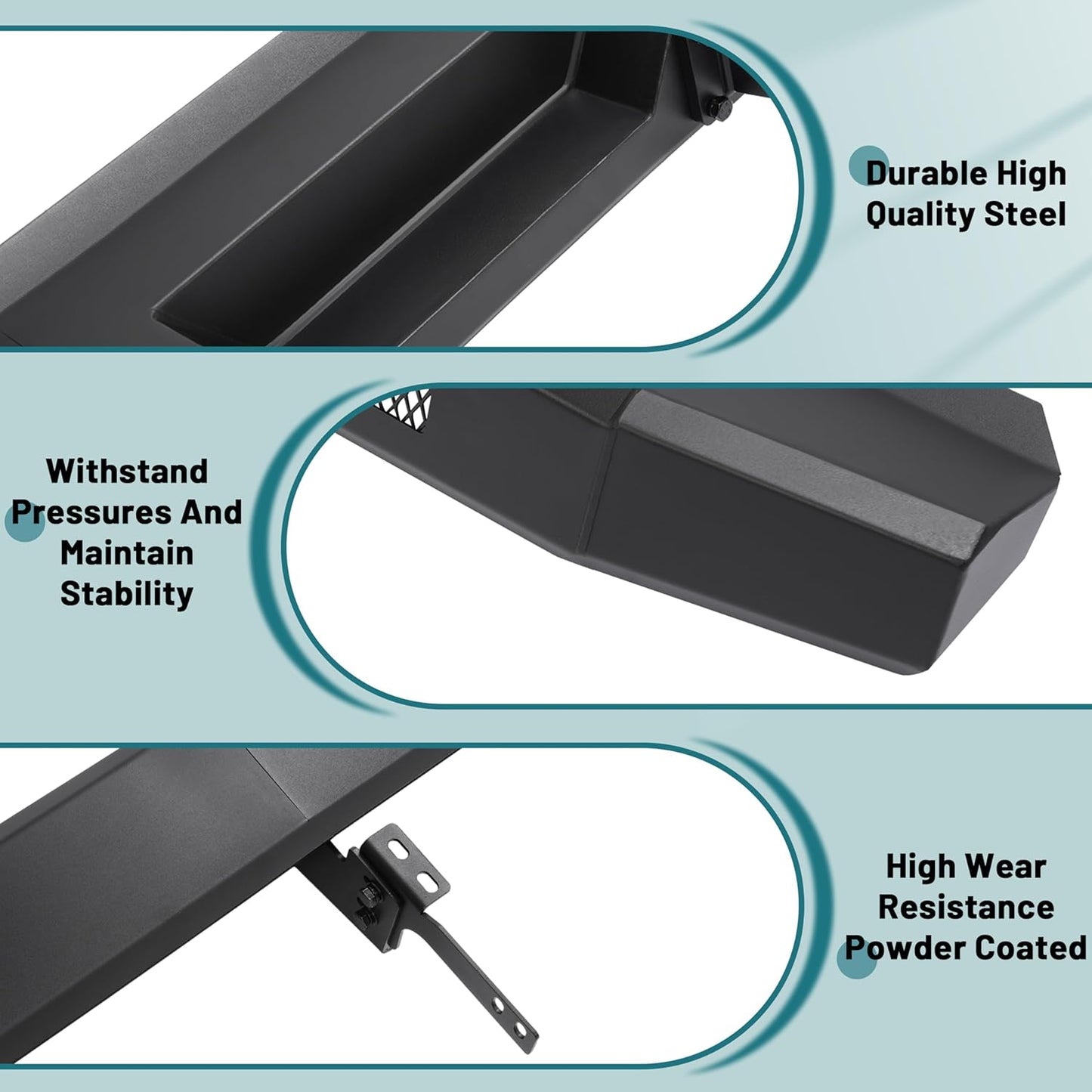 Rear Bumper W/D-Ring Base Heavy Duty Compatible with Polaris Ranger 1000/XP 1000/Crew 1000 2018-2025 Pre-drilled for Lights Protect Rear End Power Coated