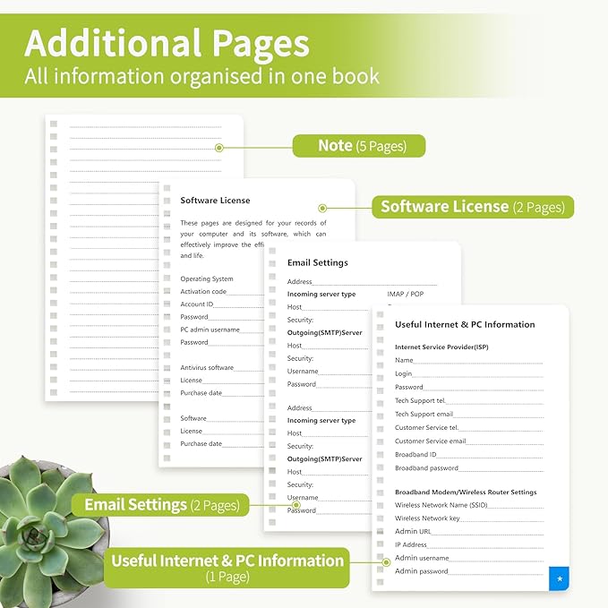 Password Book with Alphabetical Tabs, Password Keeper Book for Seniors, Individual & Colorful Tabs, Spiral Hardcover Password Notebook for Website Logins, 5.7" x 7.7", Grass Green