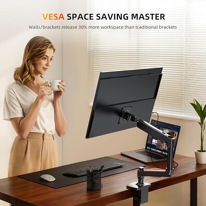 UPERFECT Portable Monitor 4K 23.8" QLED| 400 Nits 24" Large Monitor | 3840 * 2160 UHD 100% DCI-P3 | 1MS FreeSync | USB-C & HDMI | VESA & Kickstand | Second Screen for Computer, Mini PC, Game Consoles