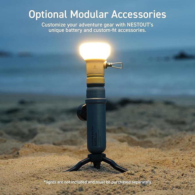 NESTOUT Rugged Power Bank, 5000mAh Outdoor Battery Pack, 15W USB C Fast Charging, Waterproof IP67, Durable Shockproof, Tactical Charger for Phone Military EDC Hiking Survival Camping (Olive Green)