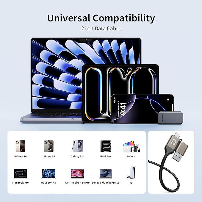 Yottamaster 512GB External SSD, Up to 460MB/s 2 in 1 USB C Cable & Lanyard Portable Solid State Drives, Supports 4K ProRes HDR Compatible with iPhone 17 Pro Max, Smartphone, Tablet, Laptop