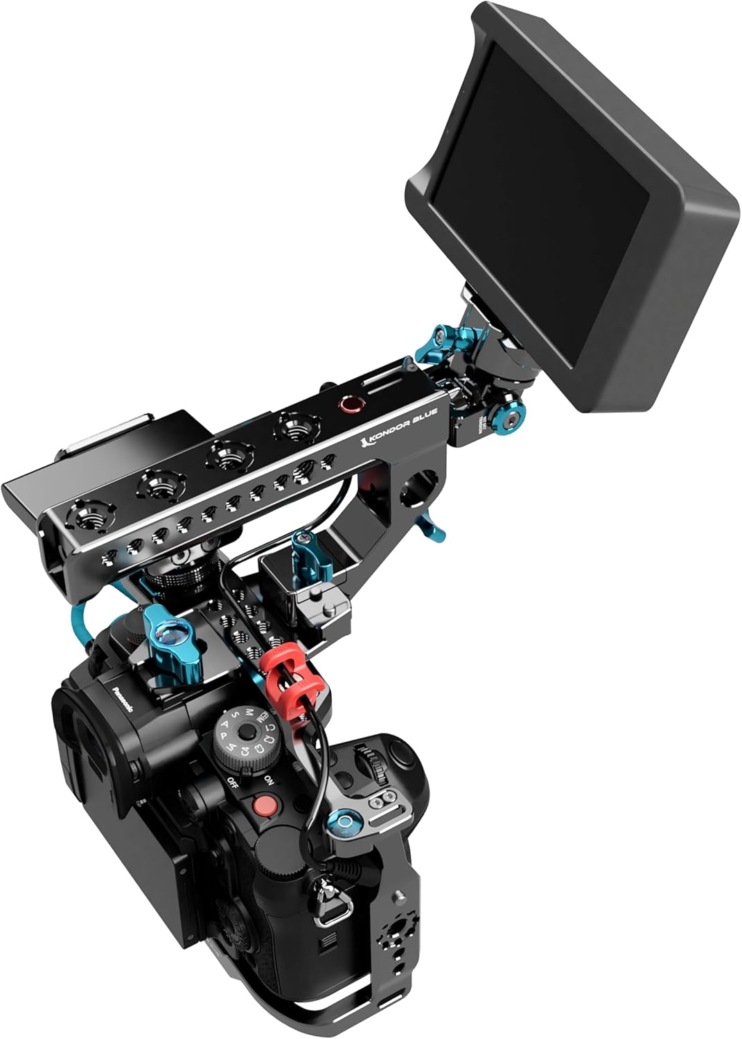 KONDOR BLUE x Armando Ferreira | MondoTies Cable Management Clips for Cameras | Cable Organization, 1/4"-20 Mounted, Holds 2-3 Cables, & Supports up to 20lbs of Force (5-Pack) | Orange