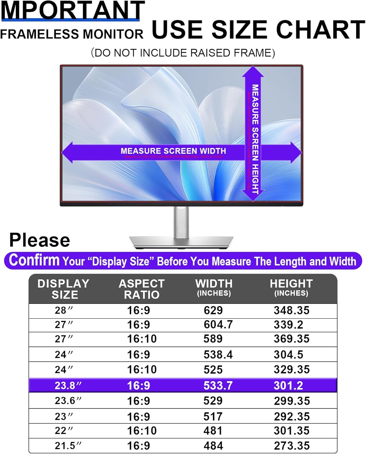FILMEXT 2 Pack 23.8 inch Computer Privacy Screen Filter, Removable Computer Privacy Shield 23.8" for 16:9 All-in-One Desktop/Frameless Monitor,Computer Bubble Free Anti-Spy Blue Light Filter