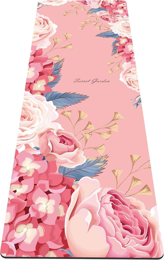 nuveti Yoga Mat Print Extra Thick TPE Non Slip Fitness Exercise Mat with Carrying Bag,72"x24" Extra Thick 6MM Exercise & Workout Mat for Yoga, Pilates Fitness and Floor Exercises