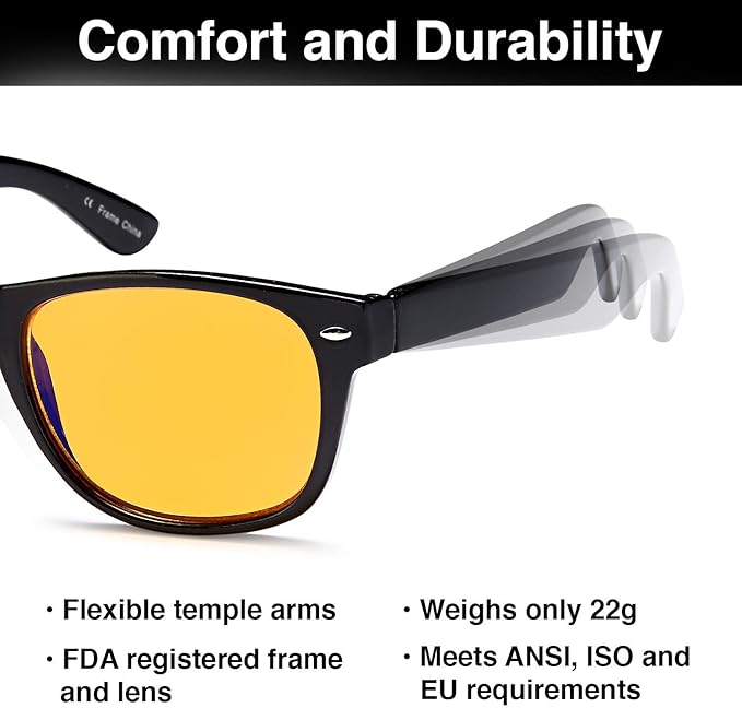 GAMMA RAY OPTICS Blue Light Blocking Glasses Orange Tint