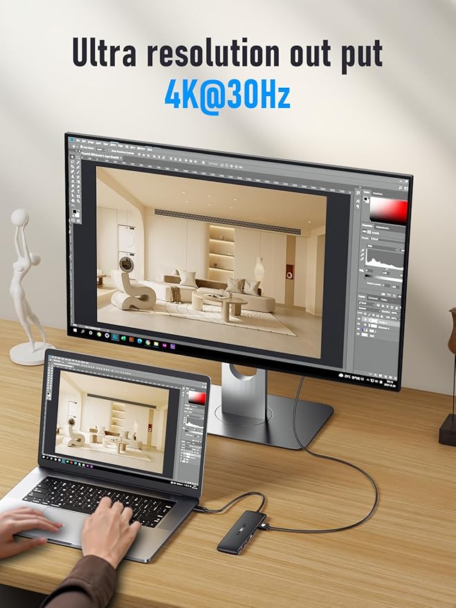 Lemorele 10 -in-1 USB C Docking Station for Laptop Dell Mac HP Lenovo, 10Gbps USB C Hub with 2 HDMI 4K, 4*USB 3.1 10Gbps Data Port, 100W PD Charging, 3 USB 2.0 for Keybord, Mouse